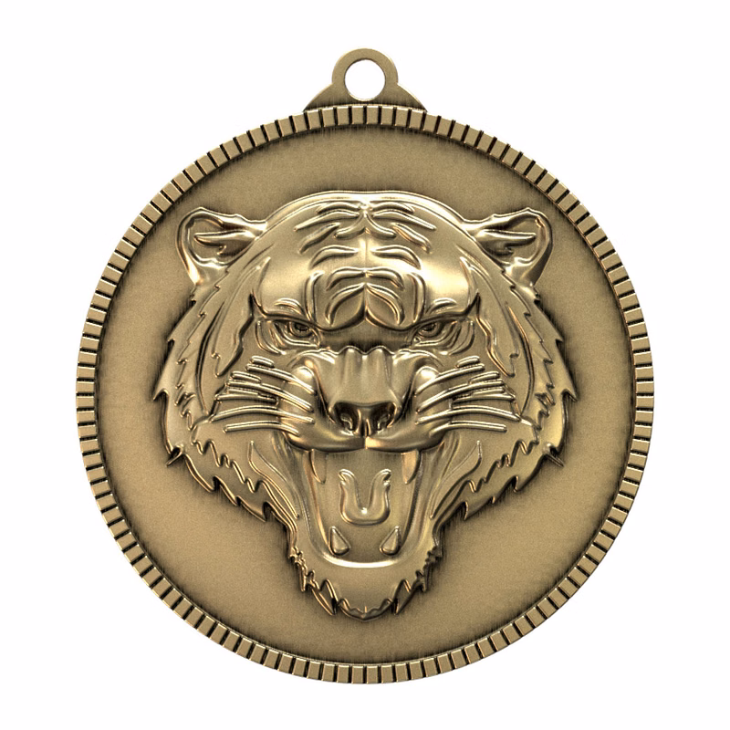 Antique Gold Tiger Classic Legacy Medallion (2")