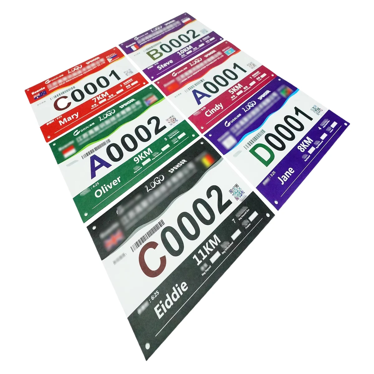 Durable Tyvek Race Bibs for Athletic Games MOQ50 1