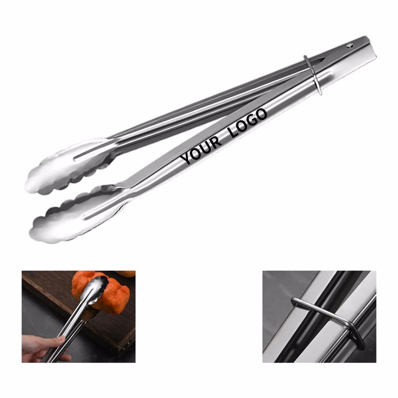 BBQ Tongs with Stainless Steel Grip and Locking Mechanism