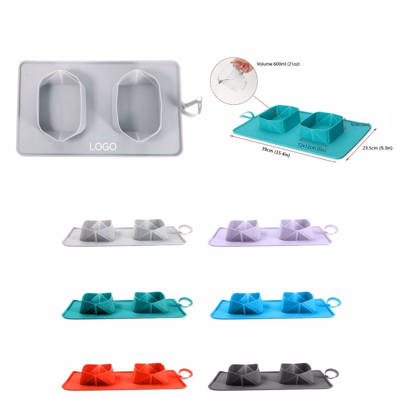 Silicone Folding Pet Dual Bowls