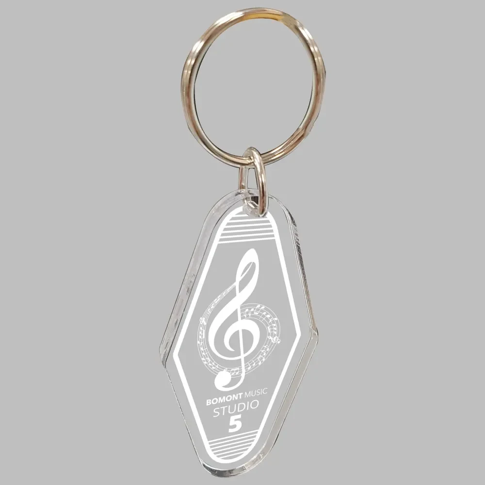 1/4" Vintage Etched Acrylic Motel Keychain Hotel Key Tag 1