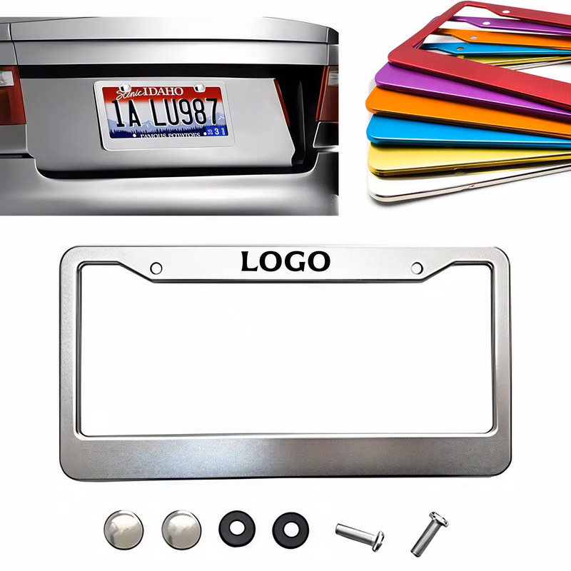 Aluminum License Plate Frame Car Accessories Durable Set