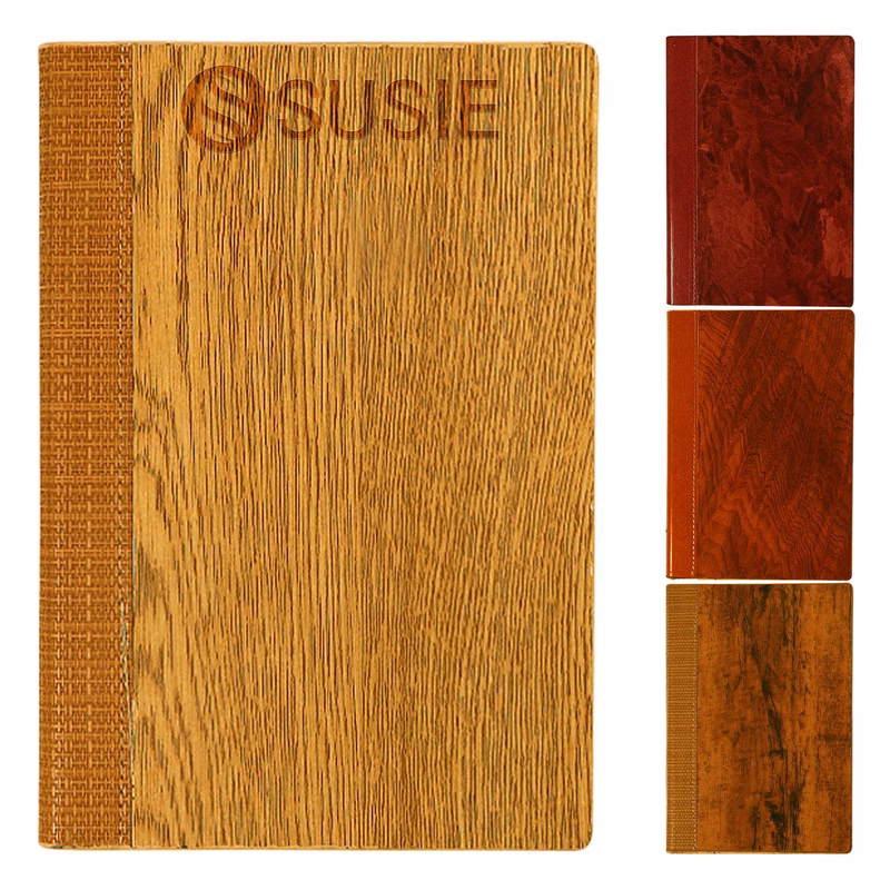 Eco-Friendly Cork Wood Grain Business Notebook
