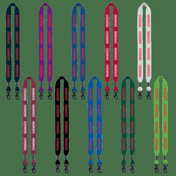 3/4" Cotton Double Lobster Clip Lanyard 1