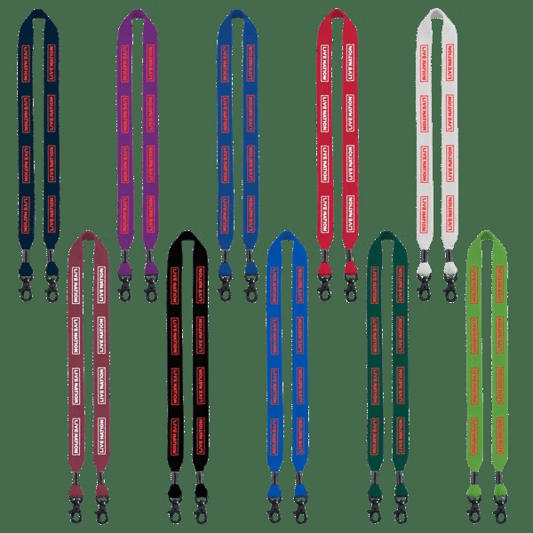 3/4" Cotton Double Lobster Clip Lanyard