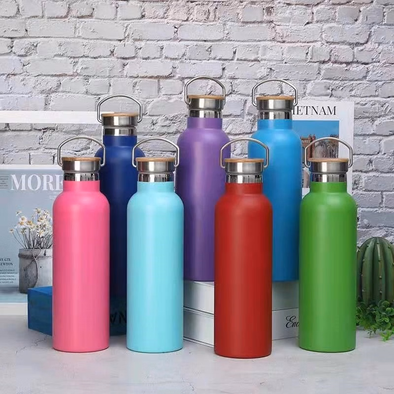 20 oz. Vacuum Bottle with Bamboo Lid