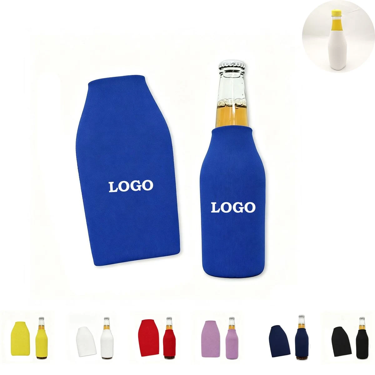 Neoprene Bottle Sleeve for Beer Bottle Drink Beverage, custom koozie with logo imprint 1