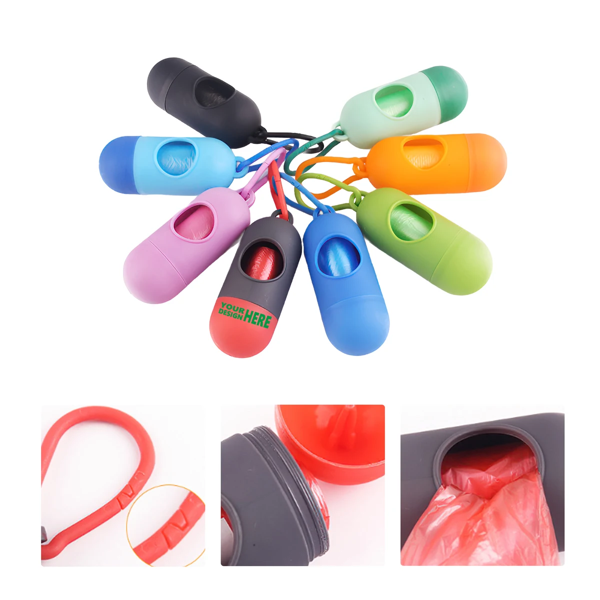 MOQ50 Portable Pet Waste Bag Dispenser with Clip 1