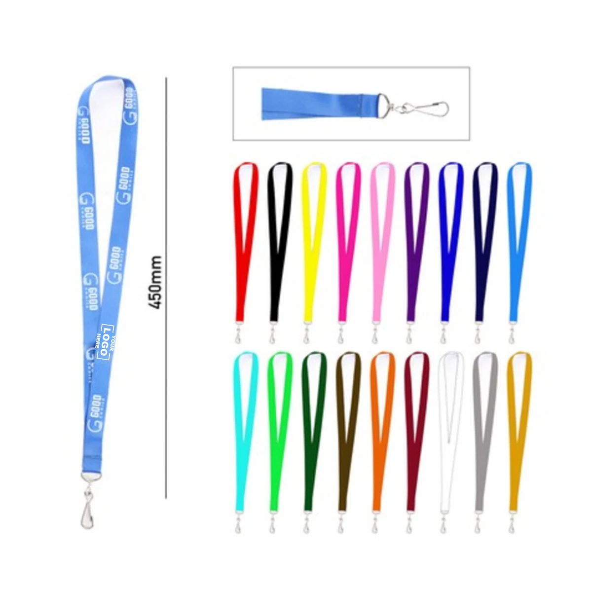 Colorful Lanyard with Metal J Hook 1