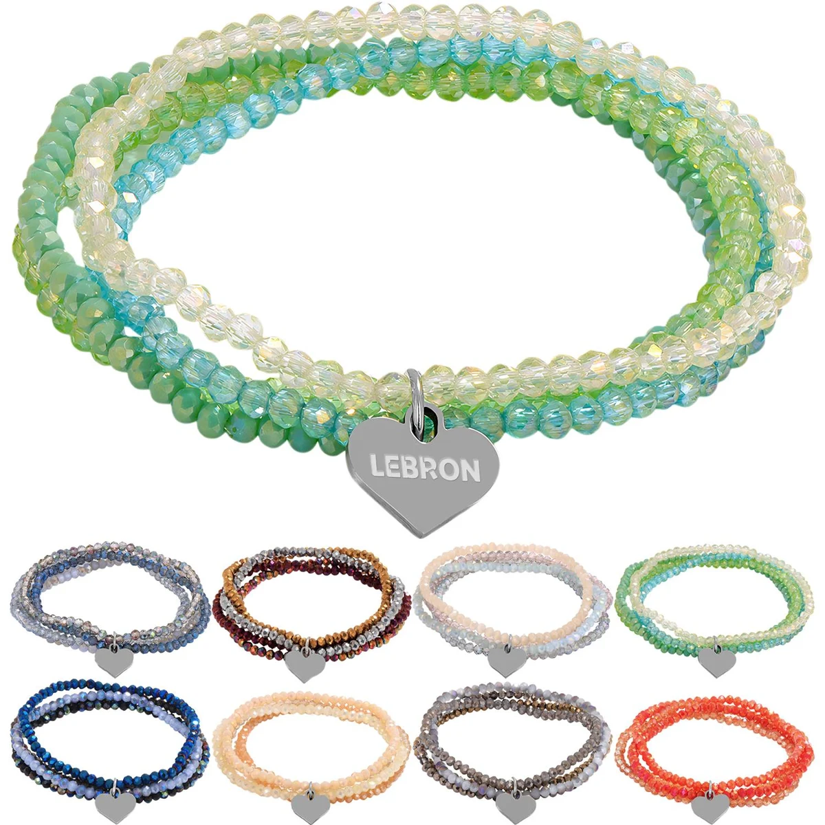 Crystal Heart Pendant Bracelet 1