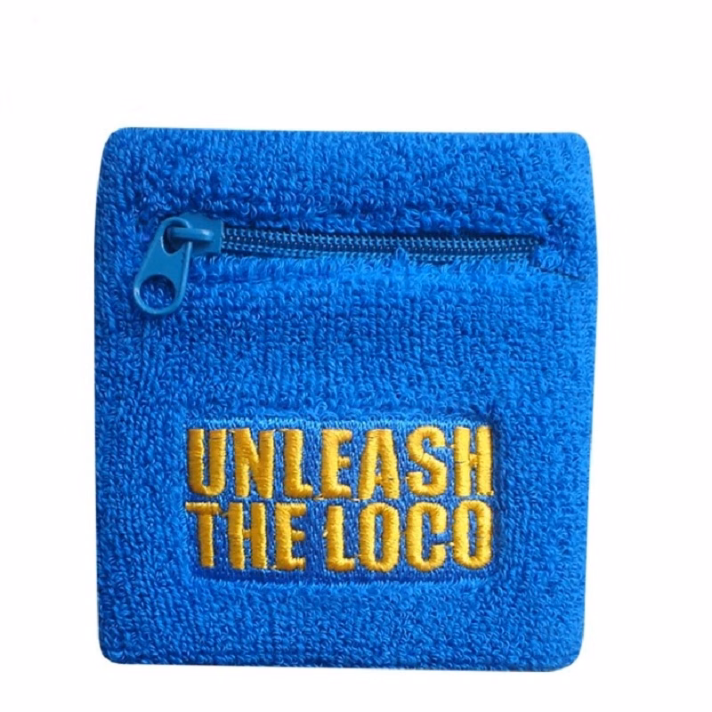 Terry Towel Sports Sweatbands With Zipped Pocket