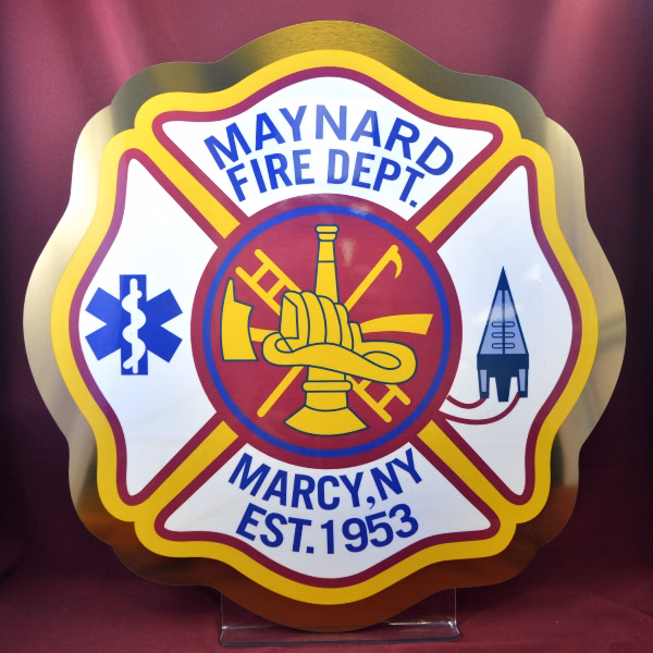 15" Diameter Hard Board Podium Seal With Full Color Imprint And Velcro For Hanging