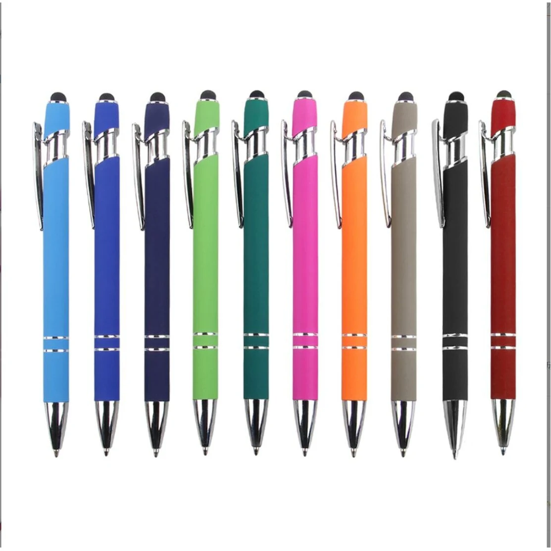 Rubberized Soft Touch Ballpoint Pen with Stylus Tip 1