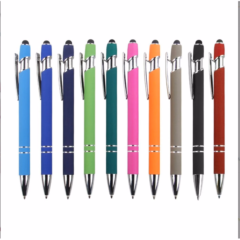 Rubberized Soft Touch Ballpoint Pen with Stylus Tip