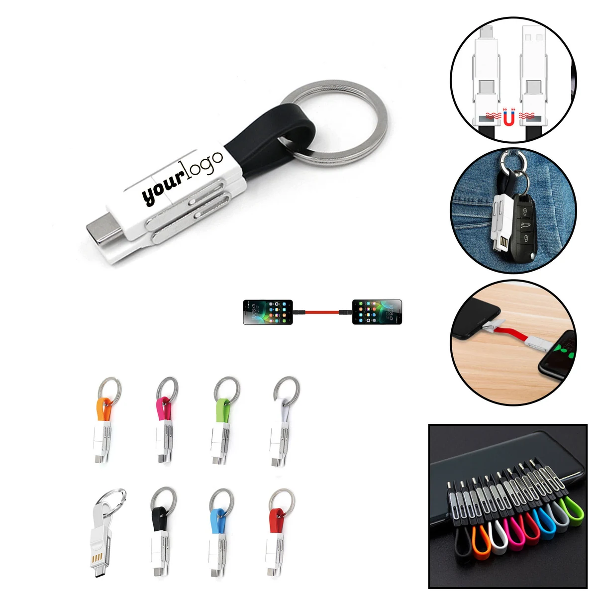 3in1 Keychain Magnetic USB Cable 1