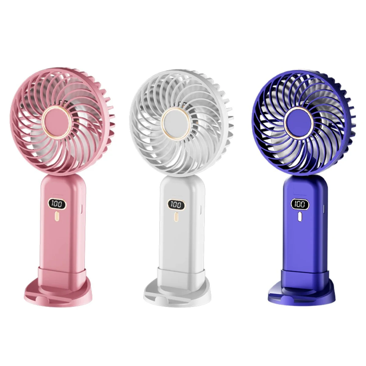 Digital Foldable Handheld Fan with Phone Stand 1