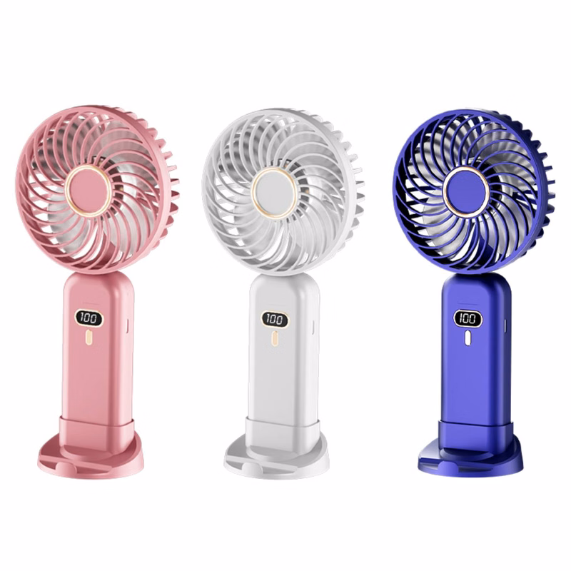 Digital Foldable Handheld Fan with Phone Stand