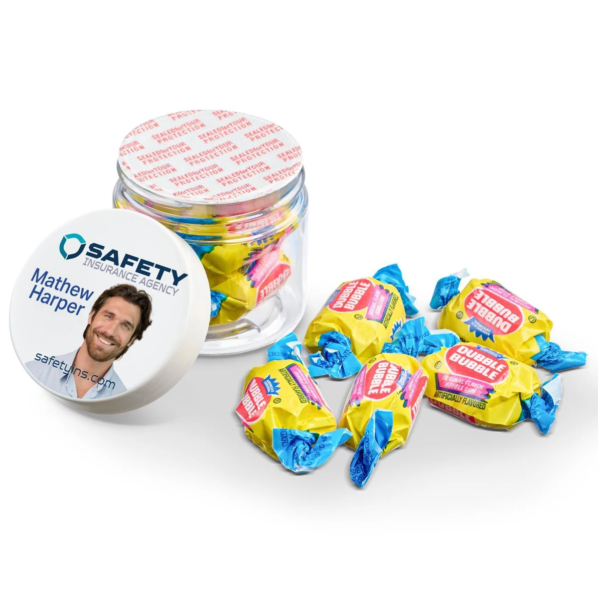 2 oz Jar of Individually Wrapped Bubble Gum 1