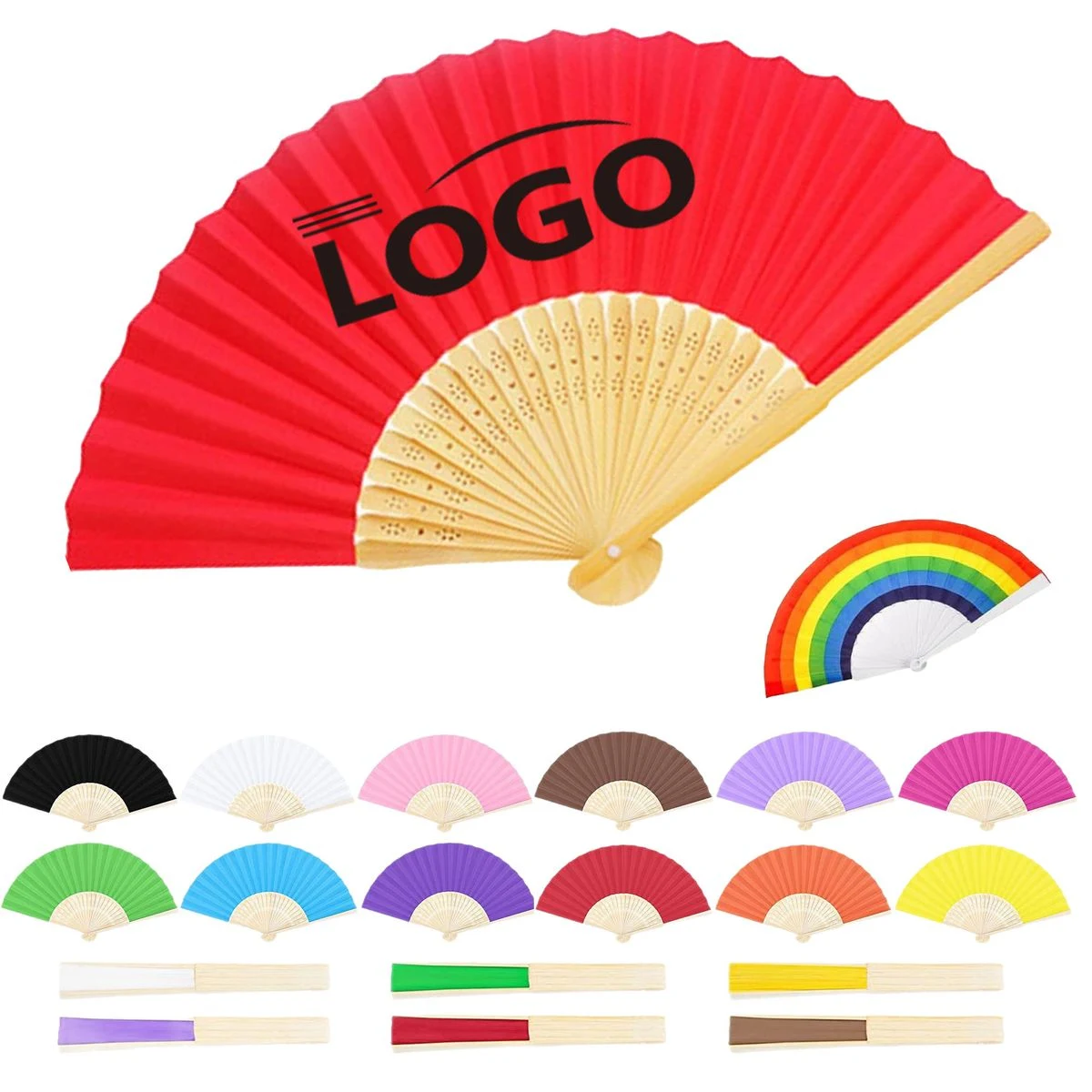 8 Inch Paper Folding Fan 1
