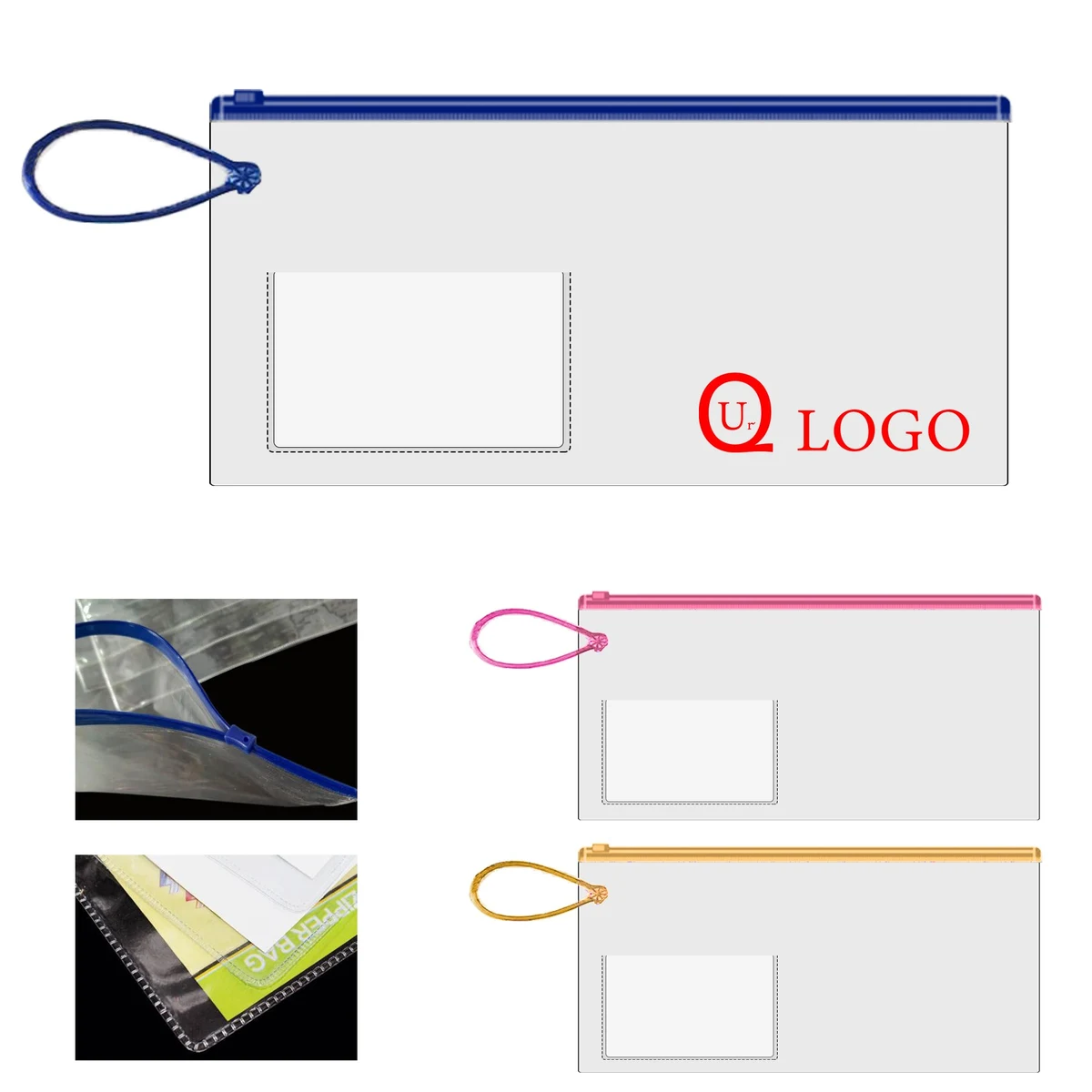 Pvc Pen Storage Bag W/ Colorful Handle 1