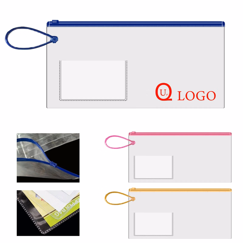 Pvc Pen Storage Bag W/ Colorful Handle