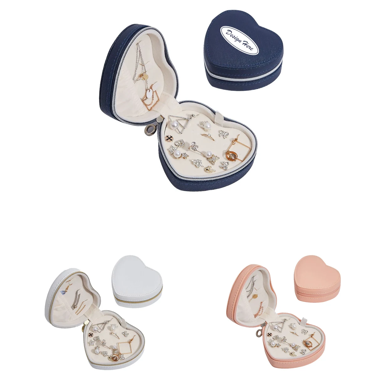 Heart-Shaped Portable Jewelry Box 1
