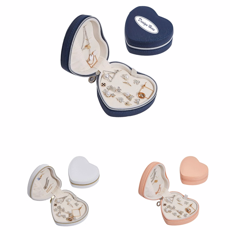 Heart-Shaped Portable Jewelry Box