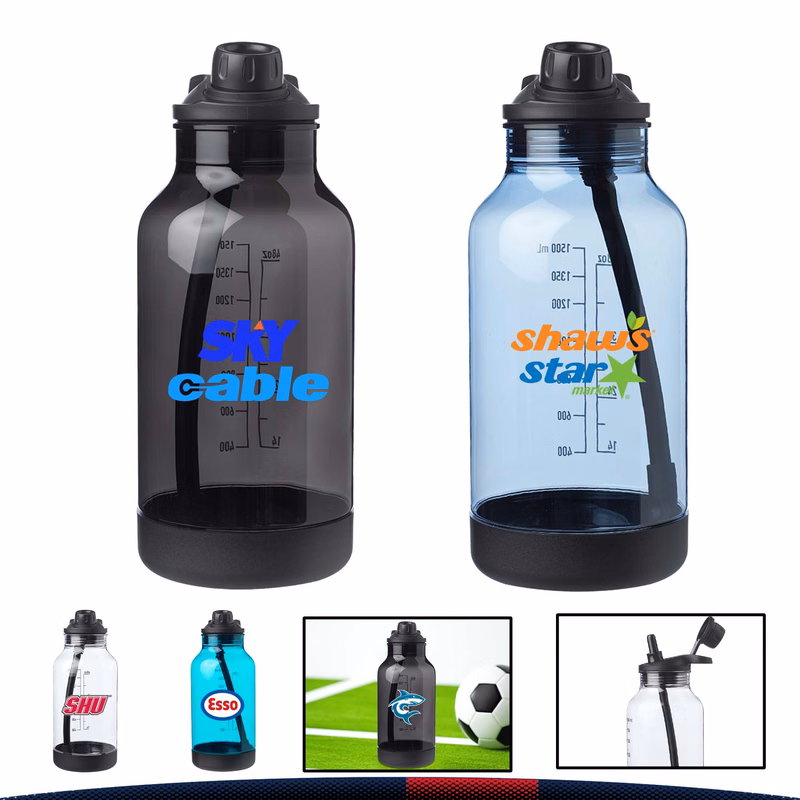 Stylish Plastic Sports Bottles - 64 oz.