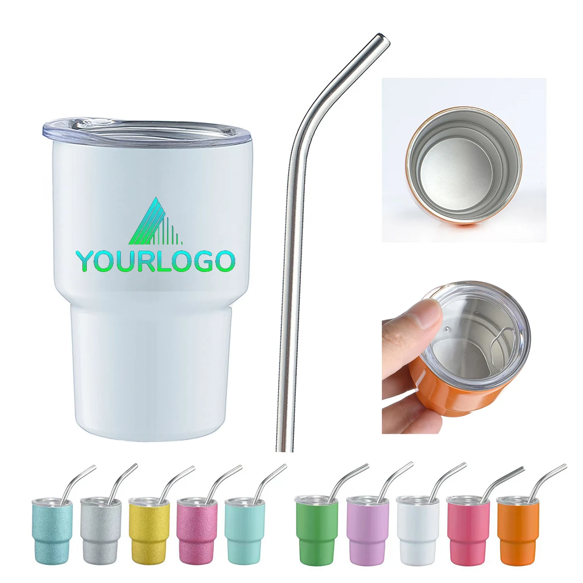 3oz Mini Insulated Car Cup with Straw 1