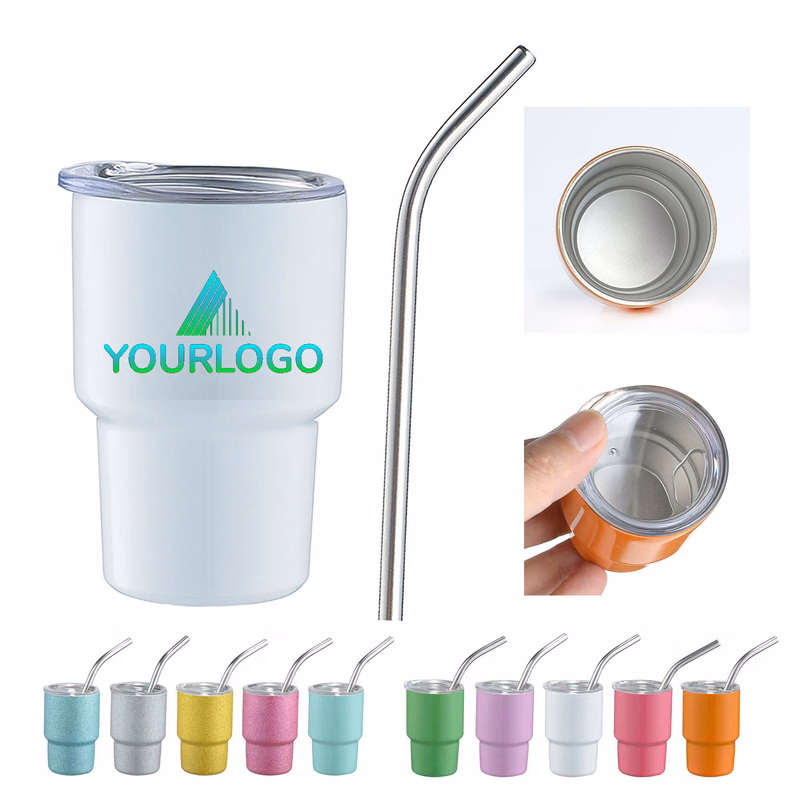 3oz Mini Insulated Car Cup with Straw