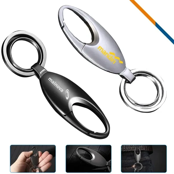 Custom Zinc Alloy Metal Keychain with Smooth Finish and Dual Rings — Professional Gift 1
