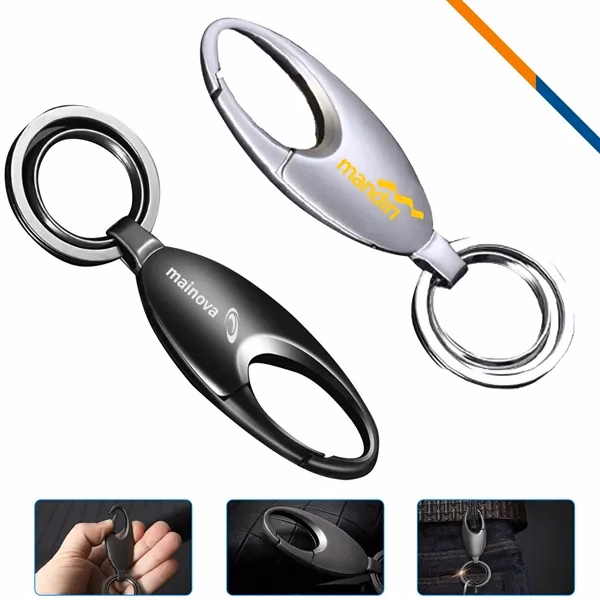 Custom Zinc Alloy Metal Keychain with Smooth Finish and Dual Rings — Professional Gift