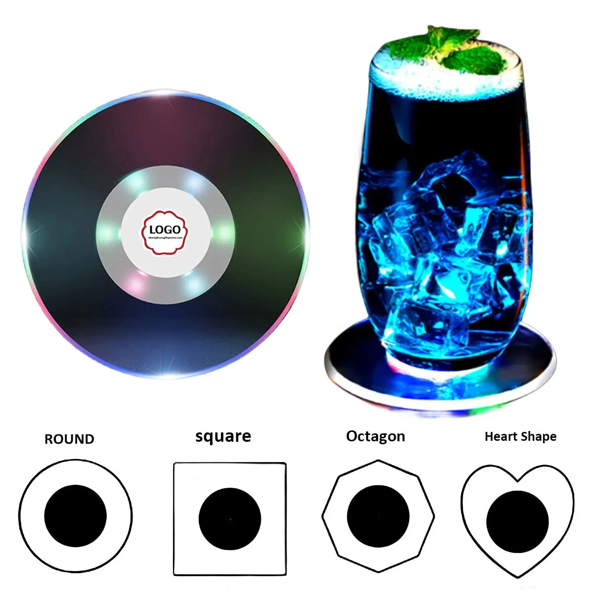 Colorful Luminous LED Cocktail Coaster 1