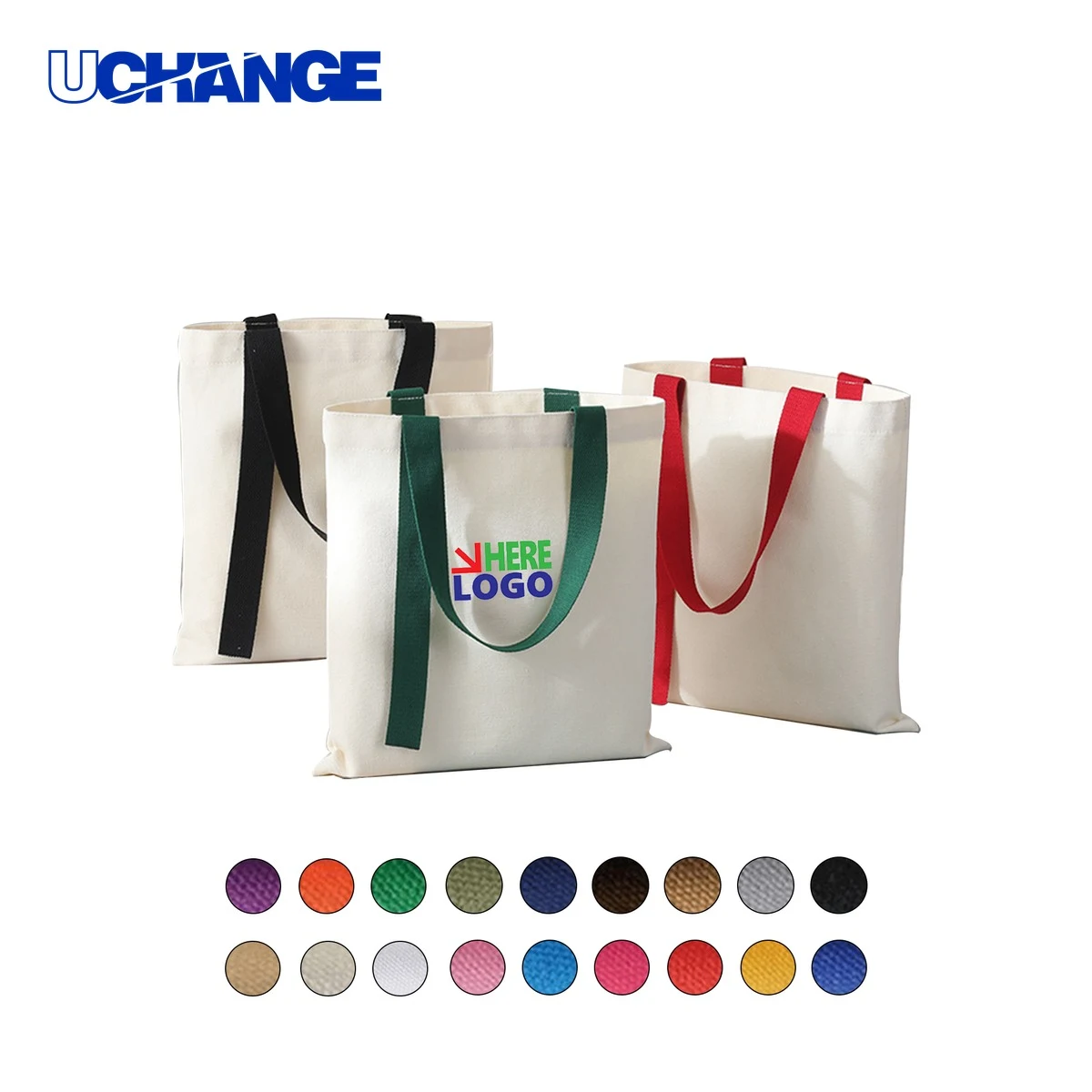 Durable Canvas Hand Carry Tote Bag, custom tote bag with logo imprint 1