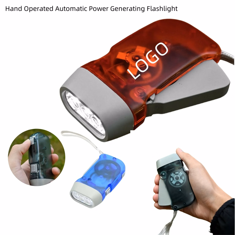 Hand Operated Automatic Power Generating Flashlight