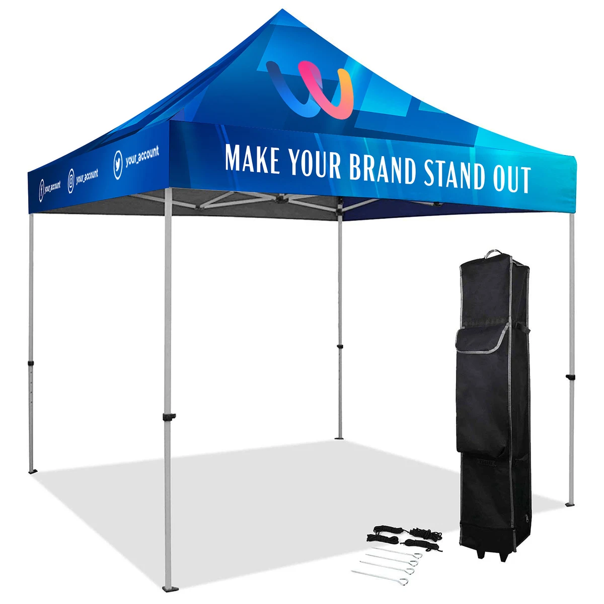 10' x 10' Custom Printed Pop Up Tent Kit w/ Steel Frame 1