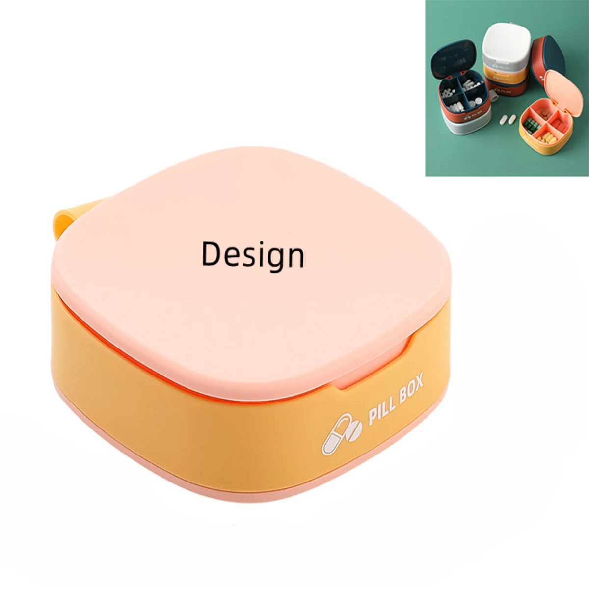 4-Compartment Silicone Pill Case 1