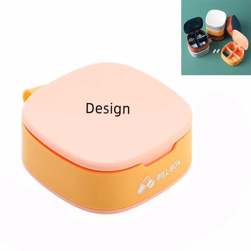 4-Compartment Silicone Pill Case