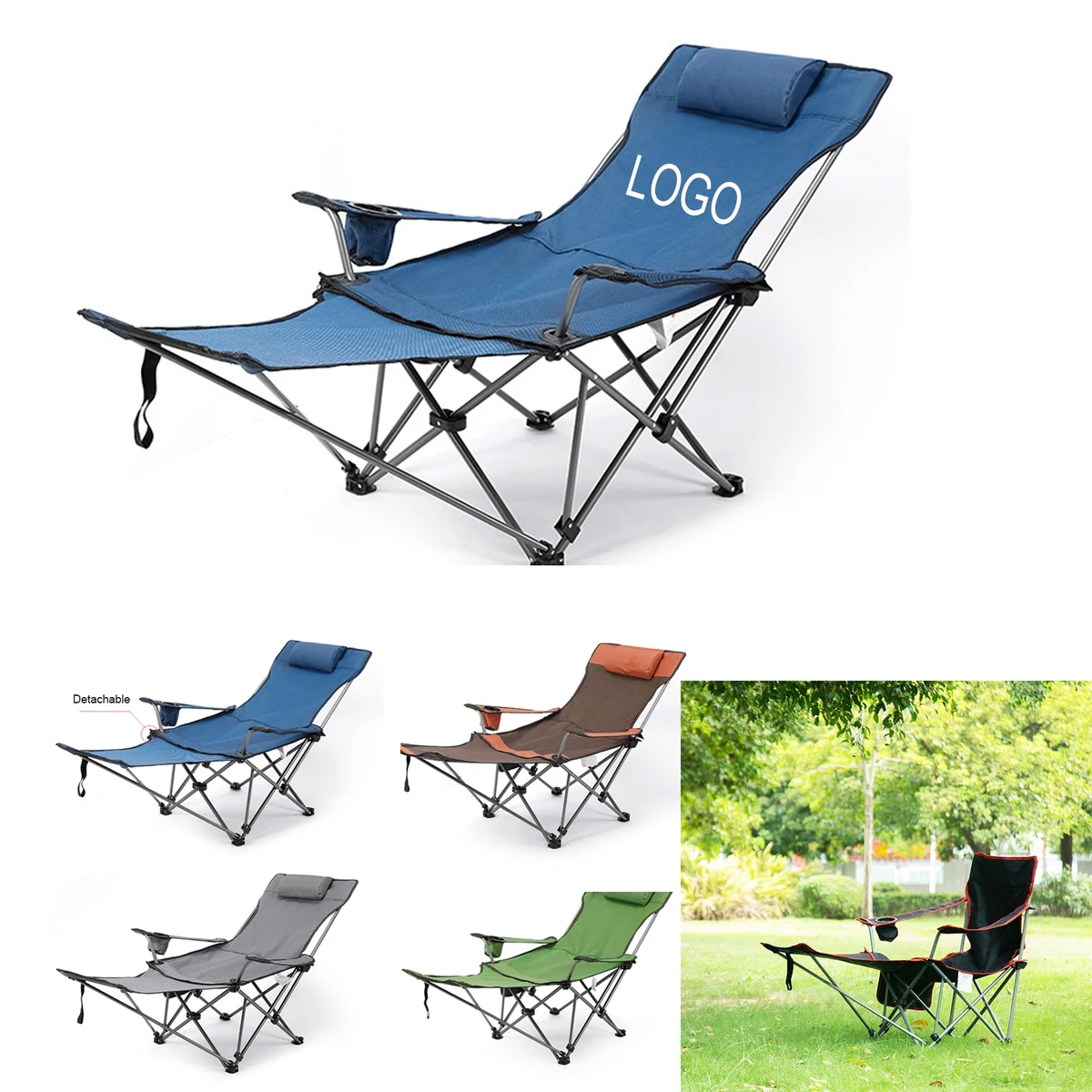 Outdoor Adjustable Folding Camping Lounge Chair 1