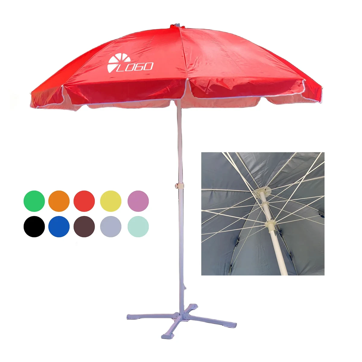 MOQ 20pcs Outdoor 10ft Folding Beach Umbrella 1