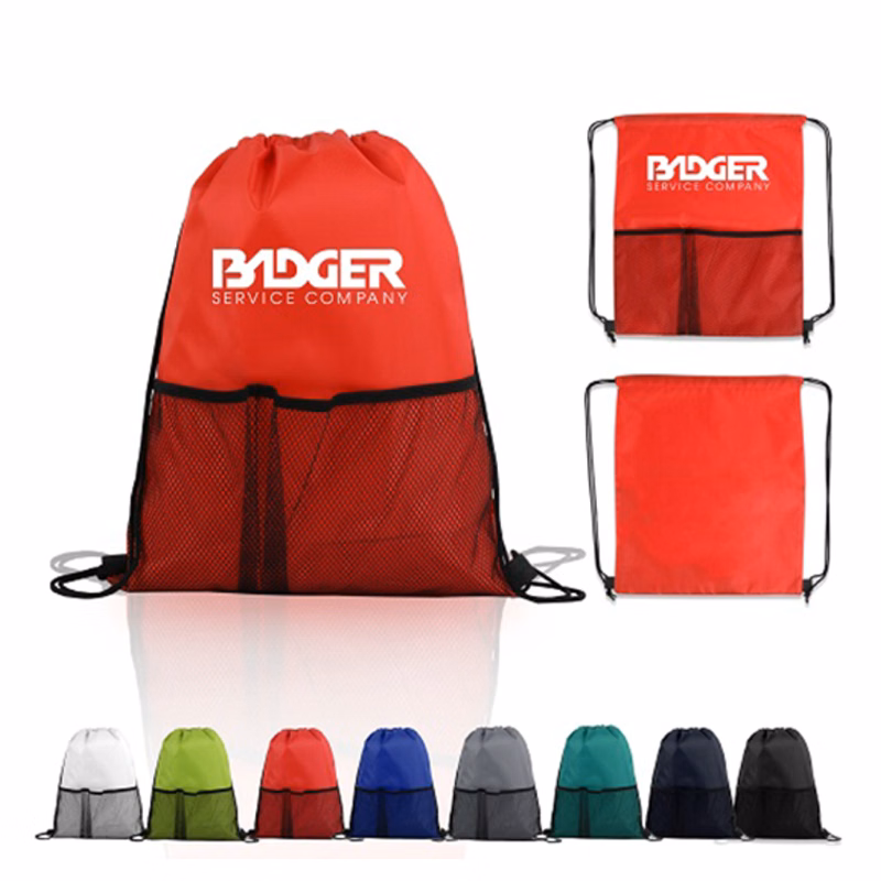 Drawstring Backpack/Mesh Slip Pocket
