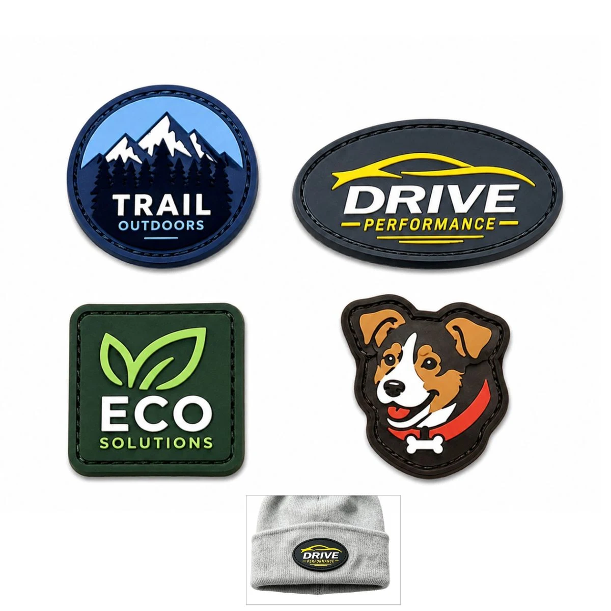 Custom Shaped PVC Patch Label 2" 1