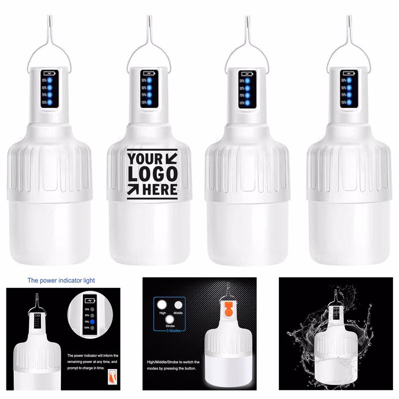 Rechargeable LED Bulb Lamp Super Bright 3 Mode 2000 Lumens Camping Light