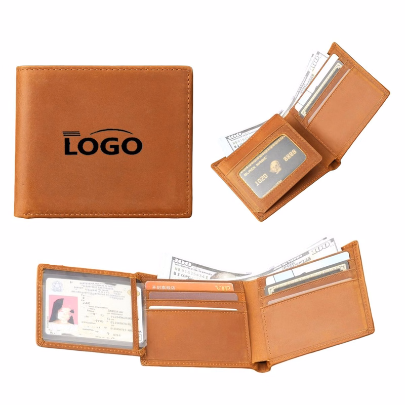Retro Distressed Crazy Horse Leather Cardholder Wallet