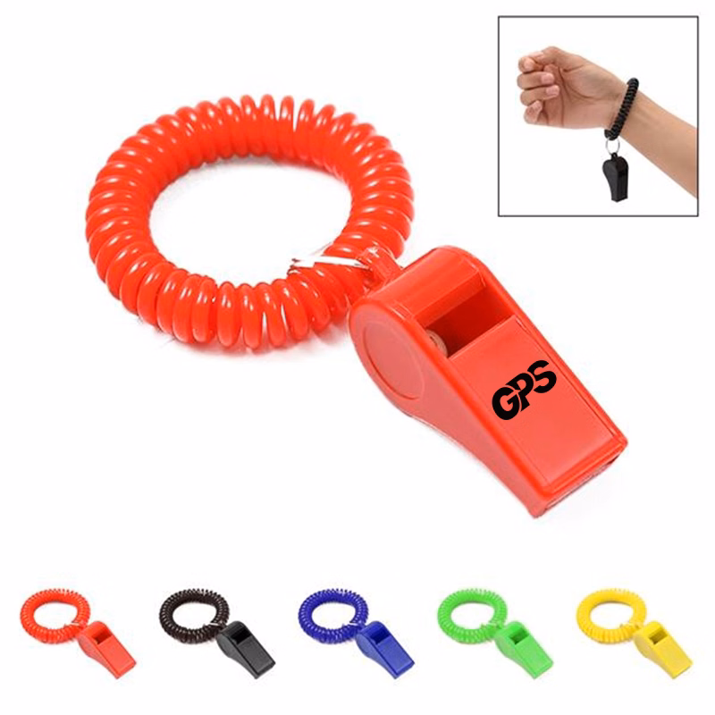 2 1/8 " Colorful Whistle With Spiral Bracelet