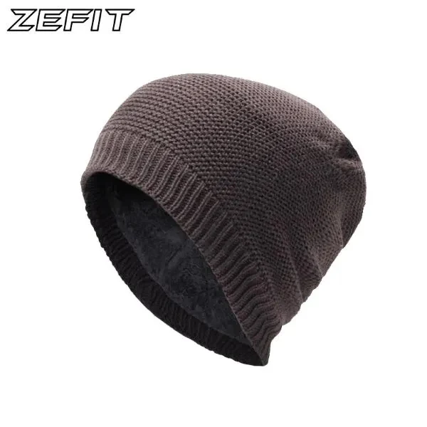 Winter Knitted Skull Beanies with Fur Lining 1