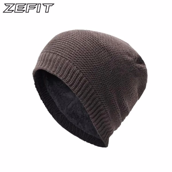 Winter Knitted Skull Beanies with Fur Lining