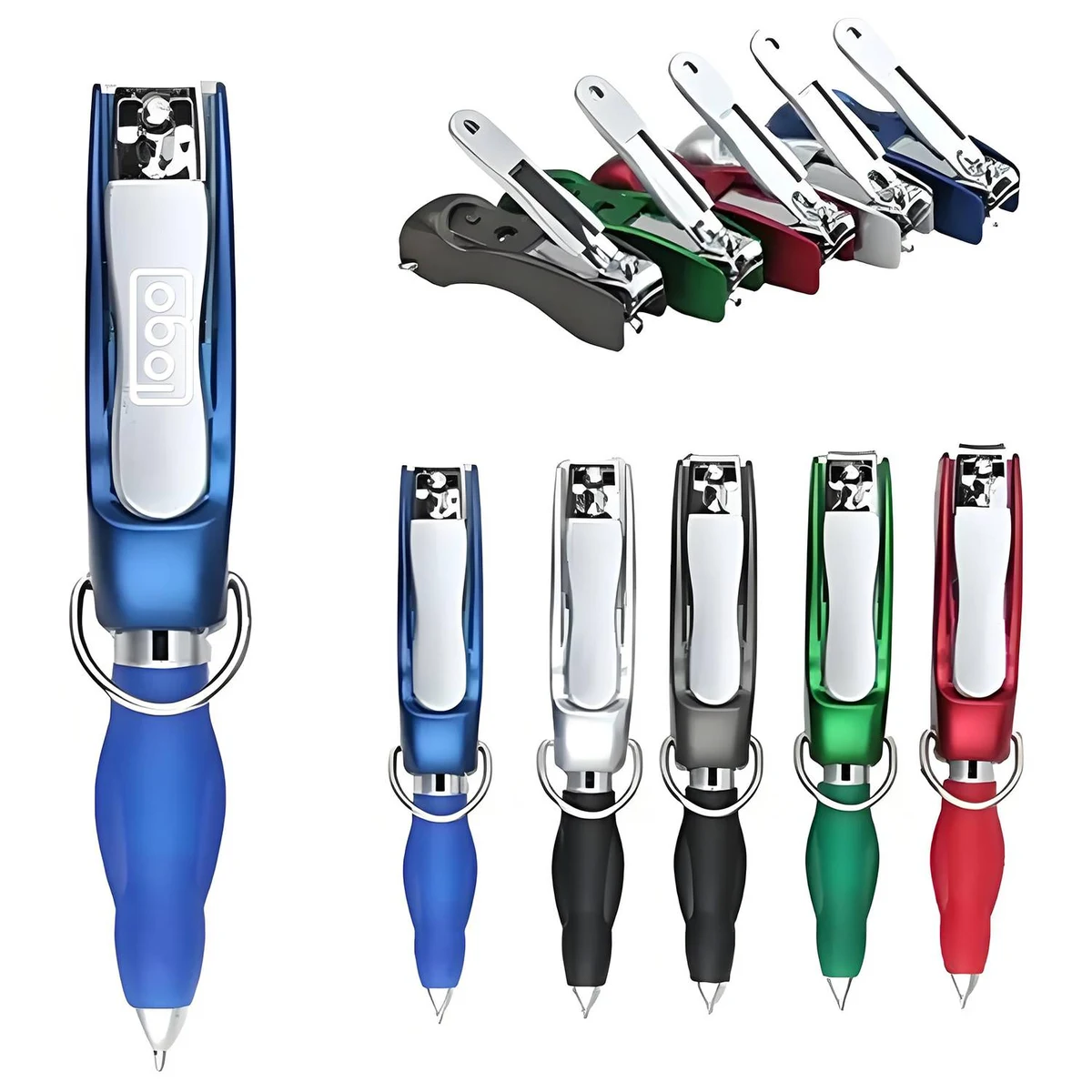 2-in-1 Nail Clippers Ballpoint Pens w/ Keychain 1