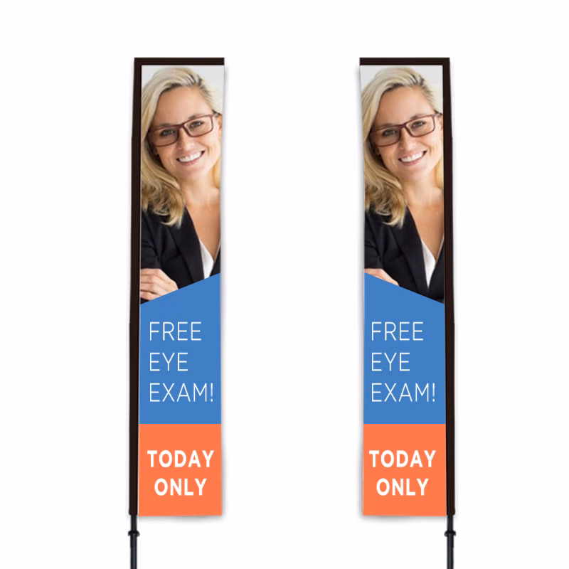 Rectangle Wind Flutter Flag - Medium Double Sided
