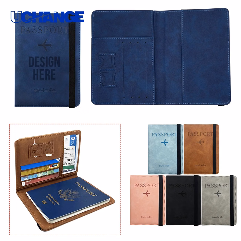 Faux Leather Travel Passport Holder RFID Blocking